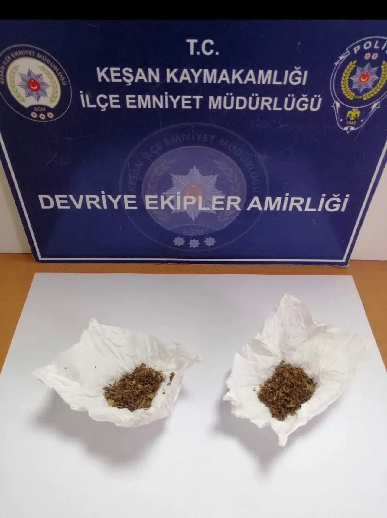 Keşan'da uyuşturucu ile yakalanan F.V. gözaltına alındı