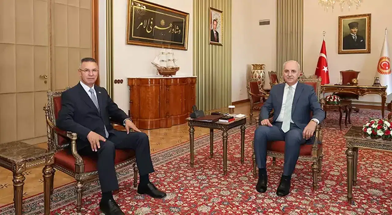 Numan Kurtulmuş, Filistin Büyükelçisi Faed Mustafa'yı kabul etti