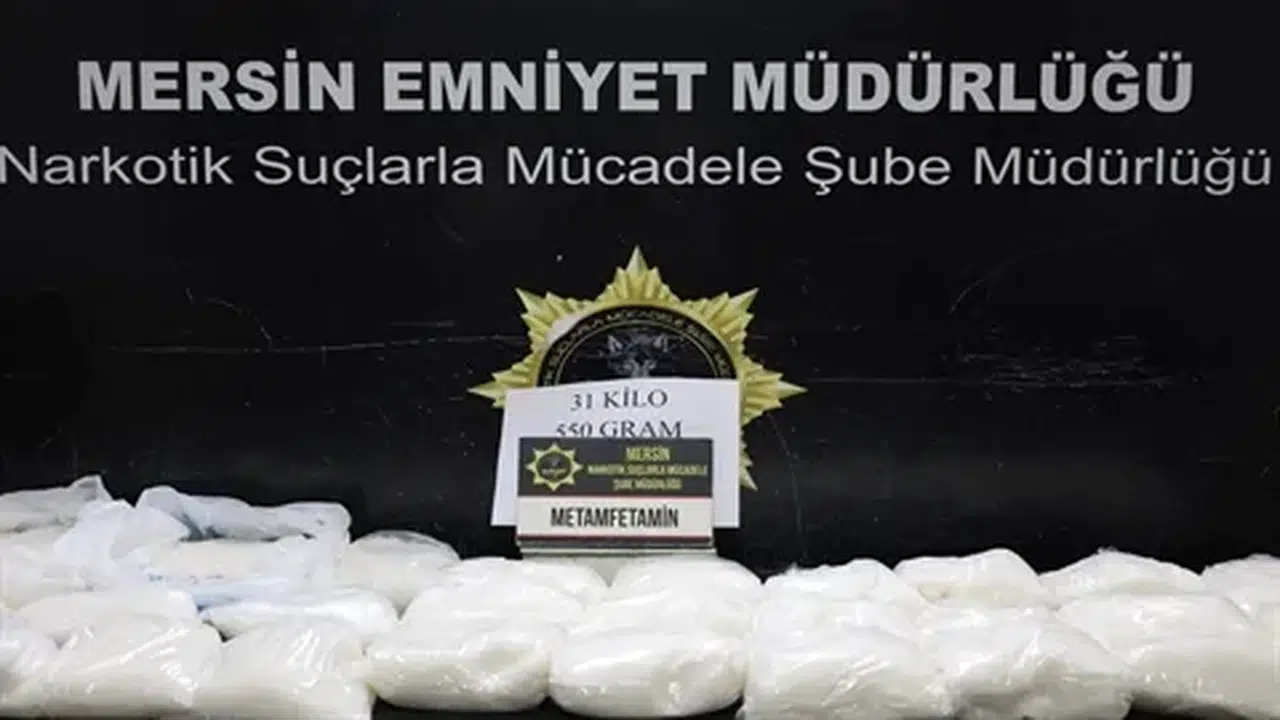 Mersin'de uyuşturucu operasyonu: 31 kilo metamfetamin ve 7 tutuklama!