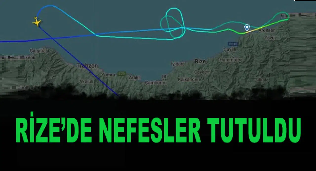 Rize’de Pas Geçen Uçak Erzurum’a Gitti, Geri Döndü