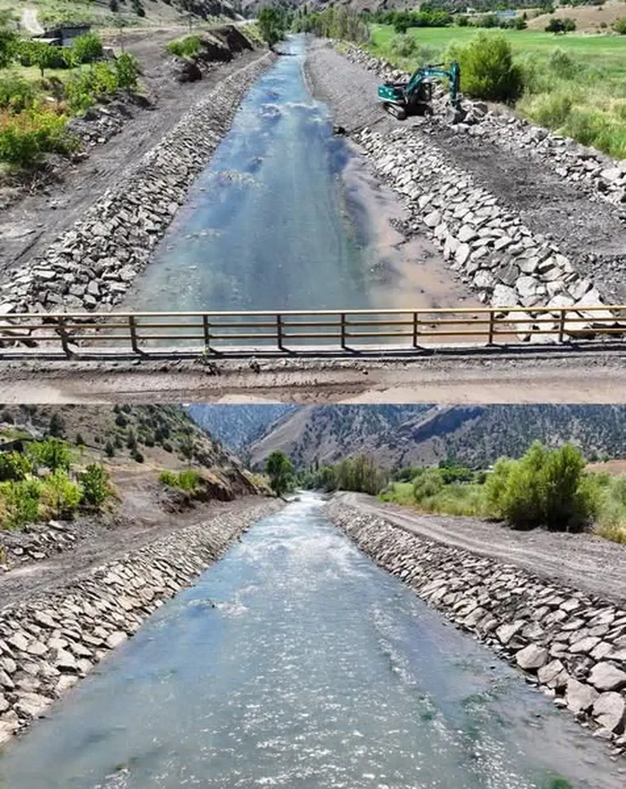 Oltu'da taş tahkimat çalışmaları tamamlandı, sel riski önemli ölçüde azaldı