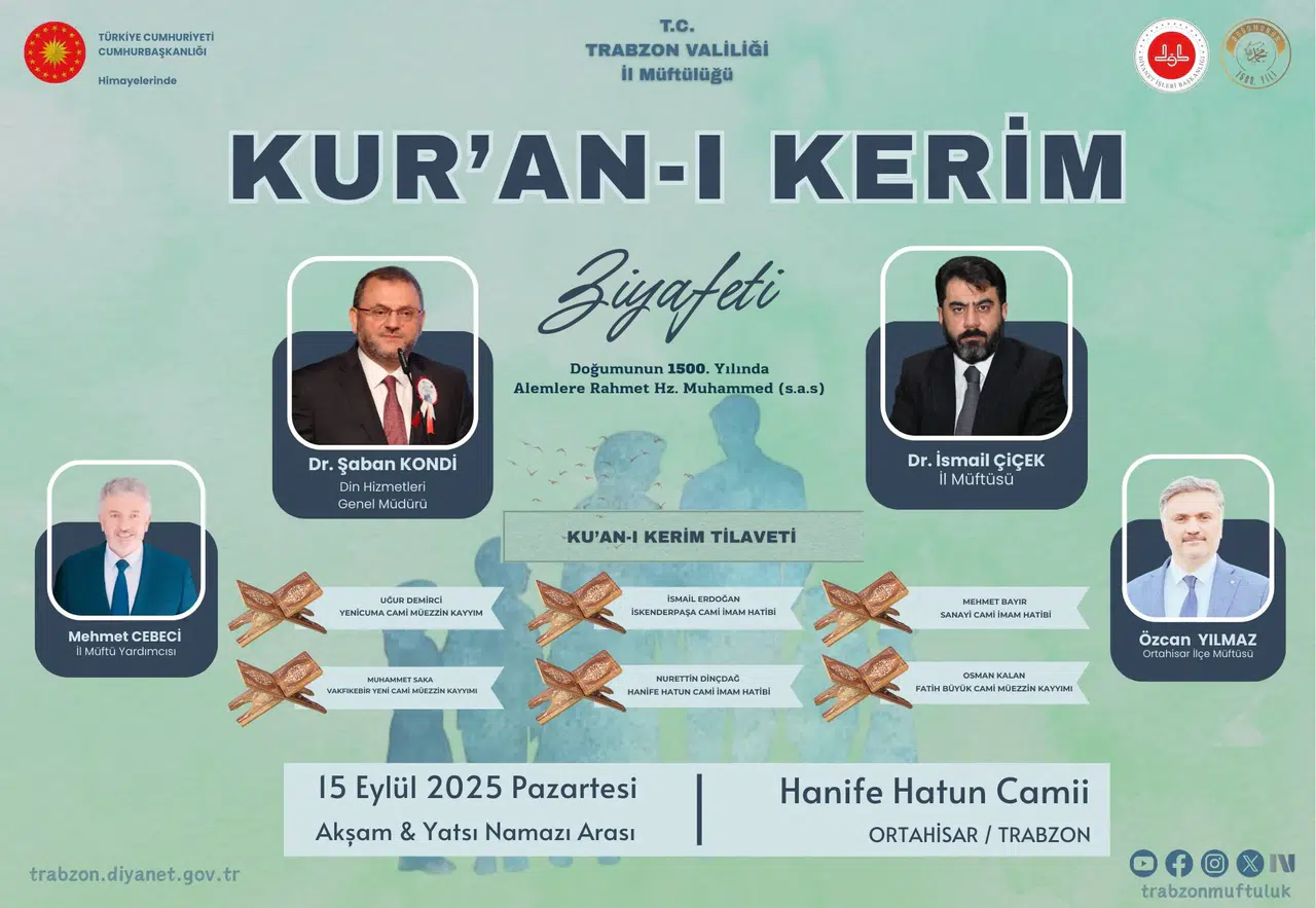 Trabzon İl Müftülüğü’nden Konferans ve Kur’an-ı Kerim Ziyafeti