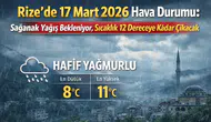 Rize’de 17 Mart 2026 Hava Durumu: Sağanak Yağış Bekleniyor, Sıcaklık 12 Dereceye Kadar Çıkacak