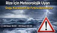 Rize İçin Meteorolojik Uyarı: Doğu Karadeniz’de Fırtına Bekleniyor