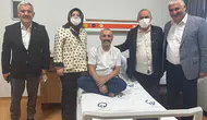 Devlet Sert, Rize Şube Başkanı Mafratoğlu’na hastanede geçmiş olsun ziyaretinde bulundu