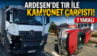 Ardeşen’de tır ile kamyonet çarpıştı: 1 yaralı