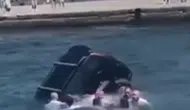 İtalya'da denize düşen sürücüye askerden yardım eli!