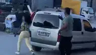 Sevgilisine kızdı, çekiçle arabasına saldırdı! O anlar kamerada