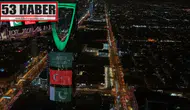 Suudi Arabistan'da Unutulmaz Bir Gece! İkonik Kuleler Türk Bayrağı ile Aydınlatıldı