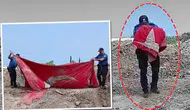 Üç kez öpüp başına koydu: Türk bayrağı hassasiyeti gururlandırdı