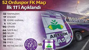 Artvin Hopaspor’un 52 Orduspor FK Maçı İlk 11’i Açıklandı
