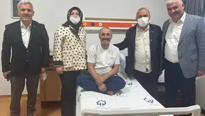 Devlet Sert, Rize Şube Başkanı Mafratoğlu’na hastanede geçmiş olsun ziyaretinde bulundu