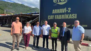 Artvin Ticaret Borsası Heyeti, çay fabrikasını inceledi