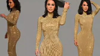 Kim Kardashian Yürümekte Zorlandı: Altın Elbisesi ve Dev Topukları Sosyal Medyada Gündem Oldu