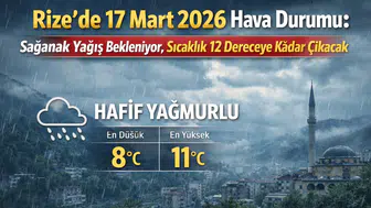 Rize’de 17 Mart 2026 Hava Durumu: Sağanak Yağış Bekleniyor, Sıcaklık 12 Dereceye Kadar Çıkacak