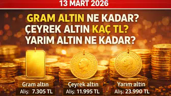 Gram altın bugün ne kadar? Çeyrek altın bugün kaç TL? Yarım altın ne kadar? (13 Mart 2026 Cuma)