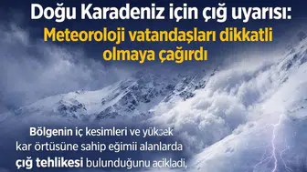 Doğu Karadeniz için çığ uyarısı: Meteoroloji vatandaşları dikkatli olmaya çağırdı