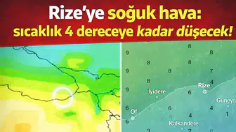 Rize’ye Soğuk Hava Uyarısı: Sıcaklık 4 Dereceye Kadar Düşecek