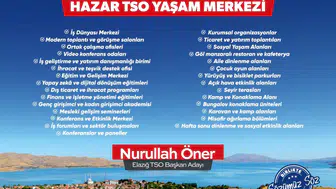 Nurullah Öner’den dev proje: Hazar TSO Yaşam Merkezi Elazığ’a kazandırılacak