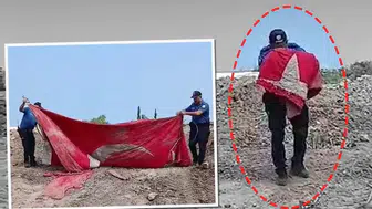 Üç kez öpüp başına koydu: Türk bayrağı hassasiyeti gururlandırdı