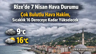 Rize’de 7 Nisan Hava Durumu: Çok Bulutlu Hava Hakim, Sıcaklık 16 Dereceye Kadar Yükselecek
