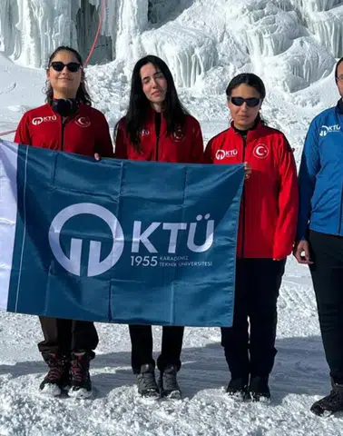 KTÜ Buz Tırmanışı Türkiye Şampiyonası'nda iki altın madalya kazandı