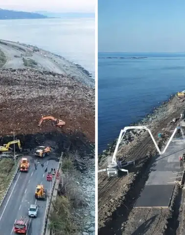 Arhavi'de heyelan sonrası güvenli ulaşım için tünel inşaatı başladı