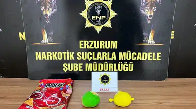 Erzurum'da cips paketine uyuşturucu saklayarak yolculuk yapan şüpheli yakalandı