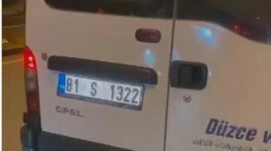 Düzce'de sahte plakalı servis aracı denetimde yakalandı