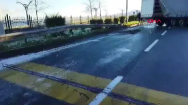 Trabzon'da buzlanma nedeniyle kaza: Yabancı sürücü hafif yaralandı