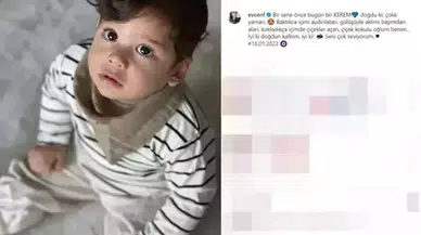 Fahriye Evcen oğlu Kerem'in yüzünü ilk kez gösterdi!
