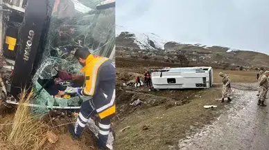 Van'da yolcu midibüsü devrildi: 7'si çocuk 27 yaralı