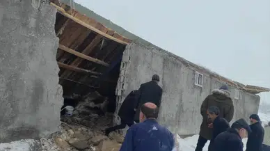 Erzurum'da Ahır Çöktü: 1 Hayvan Telef Oldu, 43 Hayvan Kurtarıldı