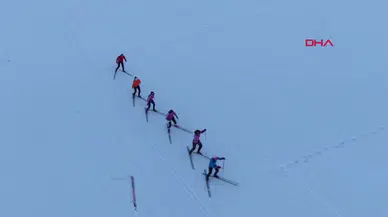 Erzurum'da yeterli kar olmadığı için milli sporcular çalışmalarını Yüksekova'da sürdürüyor