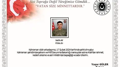 Piyade sözleşmeli er Salih Ay kimdir? Nasıl Şehit oldu?