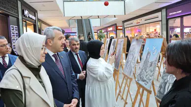 Rize'de “Savaşın Ortasında Çocuk Olmak” konulu resim sergisi açıldı 