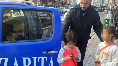 Zabıta ekipleri dilencilik yaptırıldıkları tespit edilen iki çocuğu Emniyete teslim etti