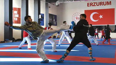 Dünya şampiyonu Sakaryalı karateci Yusuf, Avrupa şampiyonluğuna Erzurum'da hazırlanıyor