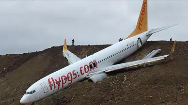 Trabzon'da pistten çıkarak deniz kenarında durabilen uçağın pilotlarının yargılanması sürdü