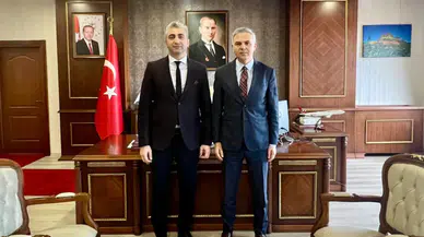İlçeye yeni atanan SGK Müdürü Güngör, Kaymakam Akın'ı ziyaret etti