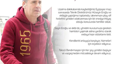 Bandırmaspor'da Hüseyin Eroğlu dönemi sona erdi