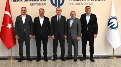 Sağlık-Sen Genel Başkanı Doğan'dan KTÜ Rektörü Prof. Dr. Çuvalcı'ya ziyaret