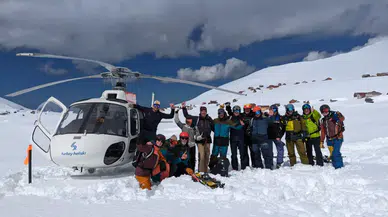 Kaçkar Dağları'ndaki heliski etkinliğinde 13. hafta heyecanı yaşanıyor