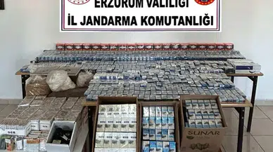 Erzurum'da gümrük kaçağı sigara ve tütün ele geçirildi