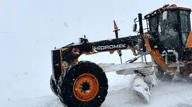 Erzurum'da Yayla Geçidi'nde ulaşım kar ve tipi dolayısıyla güçlükle sağlanıyor