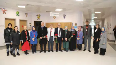 Sarıalioğlu, 8 Mart Dünya Kadınlar Günü Dolayısıyla Of Devlet Hastanesi'nde Kadın Çalışanları Ziyaret Etti