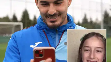 Sınıfının tek Trabzonspor taraftarı Melis, takım kaptanı Uğurcan'la görüştü