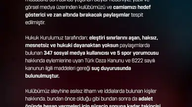 Trabzonspor'dan 347 sosyal medya kullanıcısı ve 5 spor yorumcusuna suç duyurusu