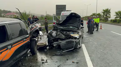 Rize'de kontrolden çıkan otomobil kamyonete çarptı; 1 yaralı