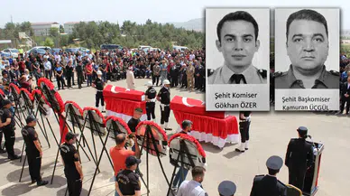 Adıyaman'da bir polisin şehit ettiği 2 komiser için tören düzenlendi